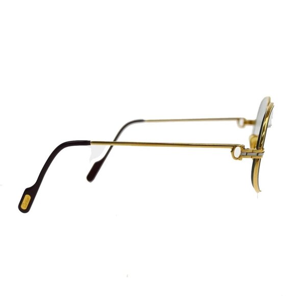 CARTIER Logo Trinity Reading Glasses Eye Wear Metal Plastic Gold France - Picture 4 of 14